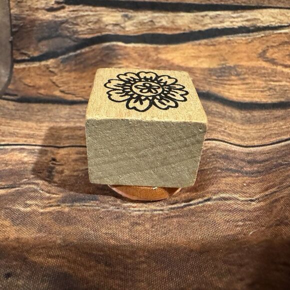 Flower Rubber Stamp Wooden Mounted Crafting Scrapbooking Greeting Cards Floral - Picture 6 of 9